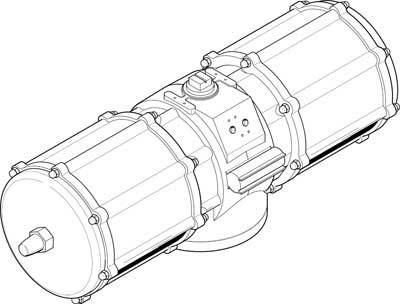 Dessin technique d'un composant mécanique aux formes cylindriques et à une section rectangulaire centrale, probablement une partie de moteur.