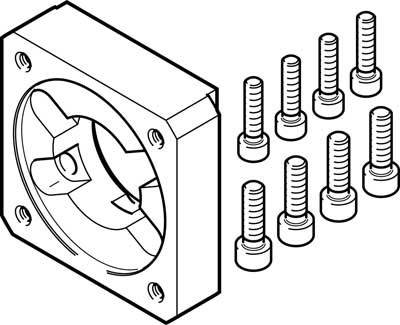 Support de ventilateur avec huit vis à droite. Adapté pour le montage de ventilateurs dans des appareils électroniques.