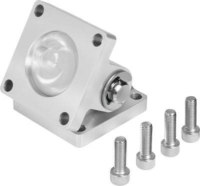 Élément de connexion à disques sphériques avec quatre vis adjacentes, en métal. Essentiel pour la construction de machines ou d'appareils, garantit une fixation stable.