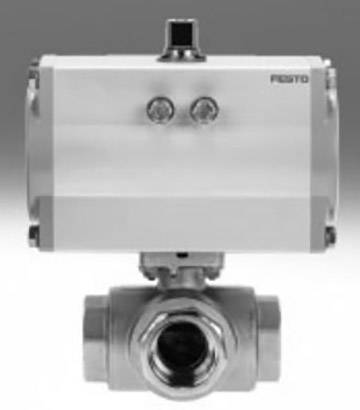 FESTO Vanne à boisseau sphérique à unité d'entraînement VZBA-11/4"-GG-63-T-22-F0405-V4V4T-PS53-R-90-4-C 1758074 6 à 8.4 bar