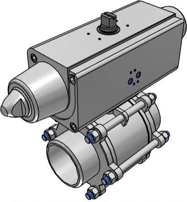 FESTO Vanne à boisseau sphérique à unité d'entraînement VZBA-11/4"-WW-63-T-22-F0405-V4V4T-PS53-R-90-4-C 1774108 6 à 8.4 bar