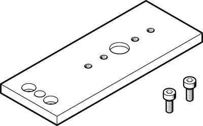 Plaque de montage et deux vis : La plaque comporte plusieurs trous de différentes tailles, adaptés à divers types de fixation.