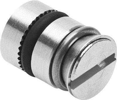 Un cylindre de serrure métallique à fente et rainuré. Utilisé pour verrouiller de manière sécurisée des appareils ou des armoires.