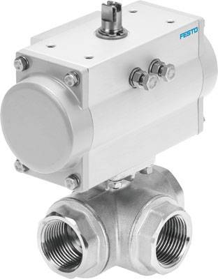 FESTO Vanne à boisseau sphérique à unité d'entraînement 8070267 VZBM-A-3/8"-RP-25-F-3L-B2-PB20 5.5 à 8 bar 1 pc(s)