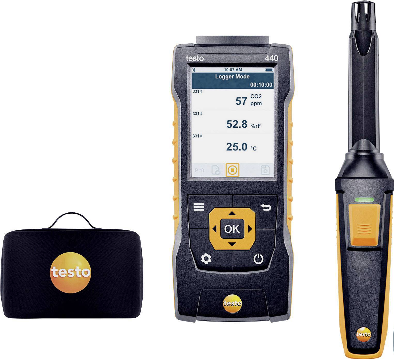 Testo Kohlendioxid-Messgerät 0 - 10000 ppm 440 CO2-Set mit Bluetooth® inkl. gratis Multitool