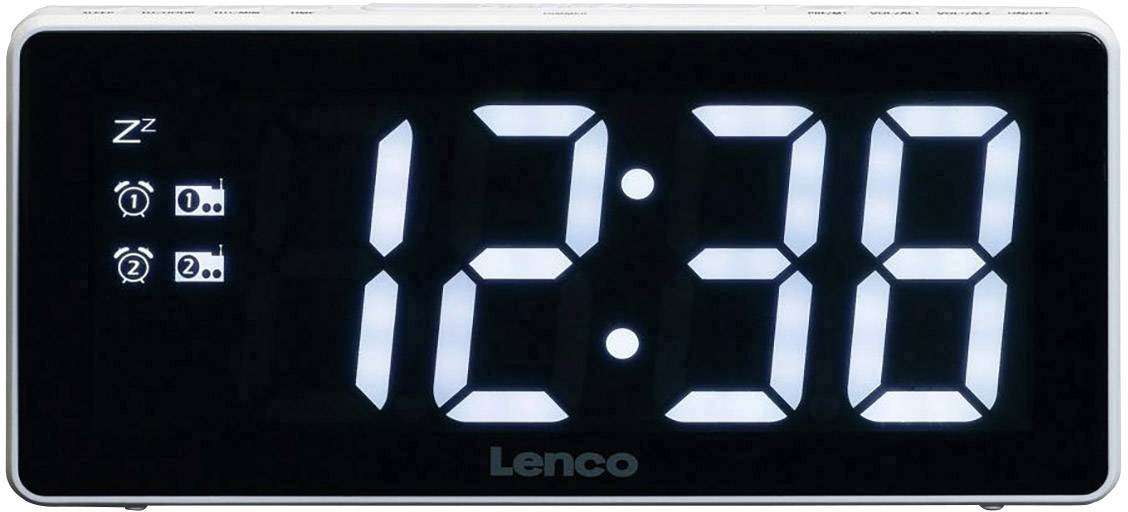 Lenco CR-30WH Radio-réveil FM blanc