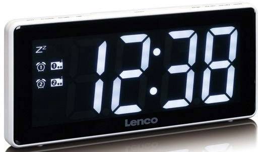 Lenco CR-30WH Radio-réveil FM blanc