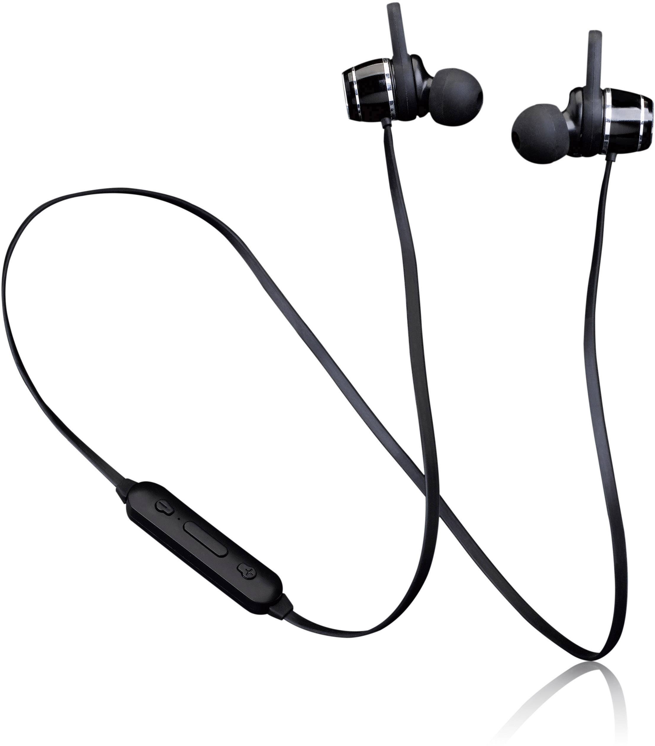 Lenco EPB-030BK pour le sport Écouteurs intra-auriculaires Bluetooth noir micro-casque, résistant à la sueur