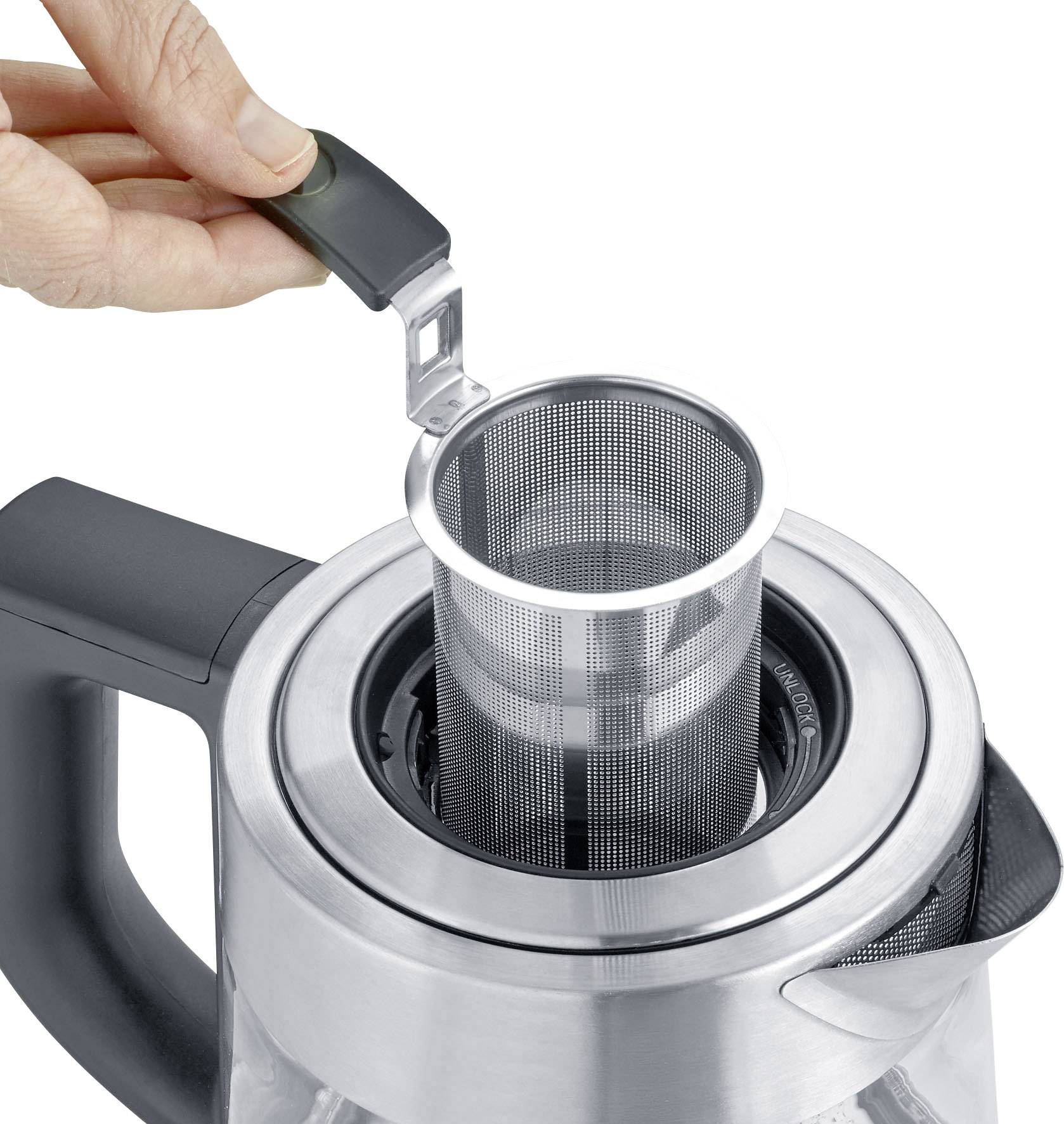 Severin WK 3473 Théière verre, acier inoxydable