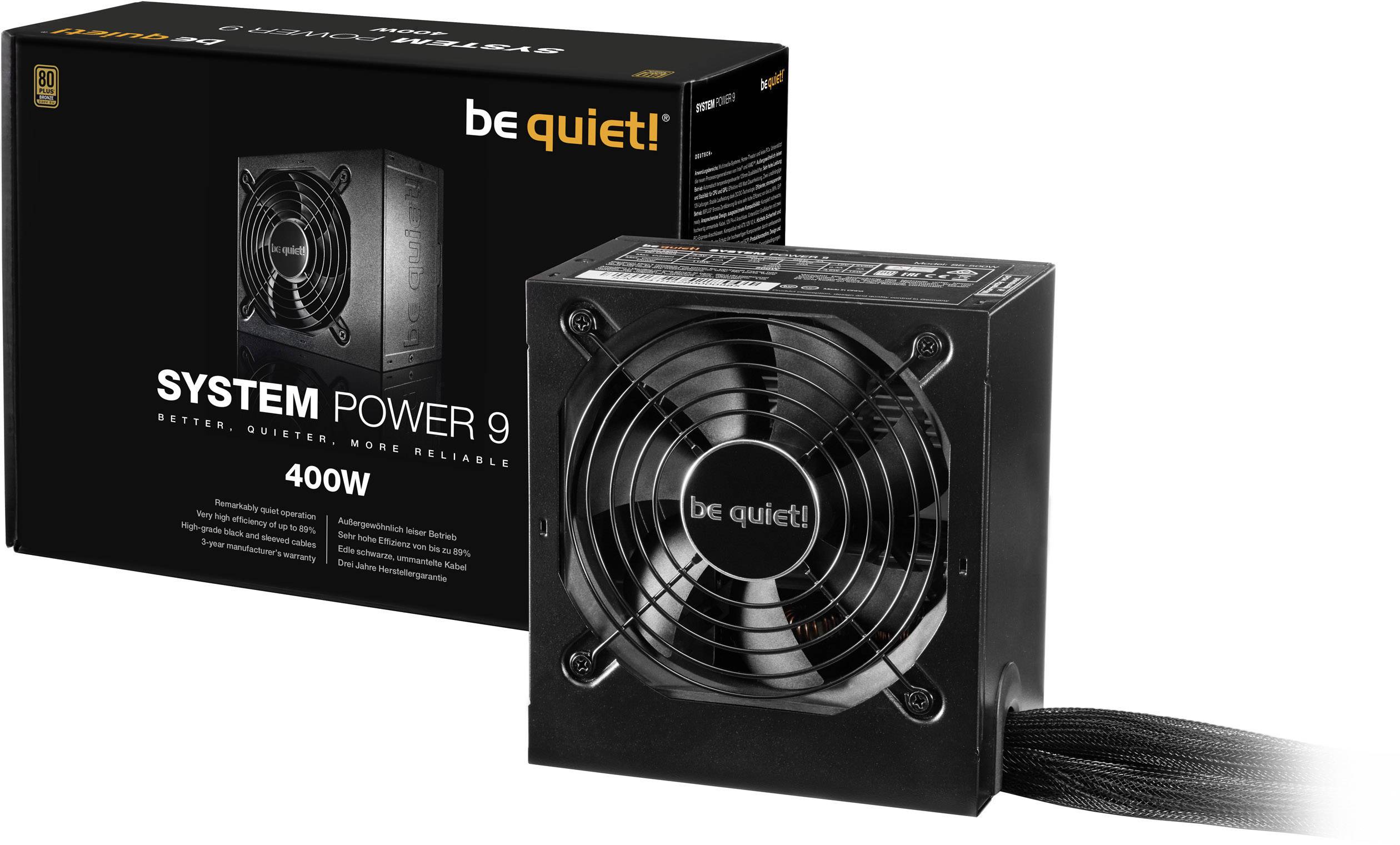 BeQuiet System Power 9 Alimentation PC 400 W ATX 80PLUS® Bronze