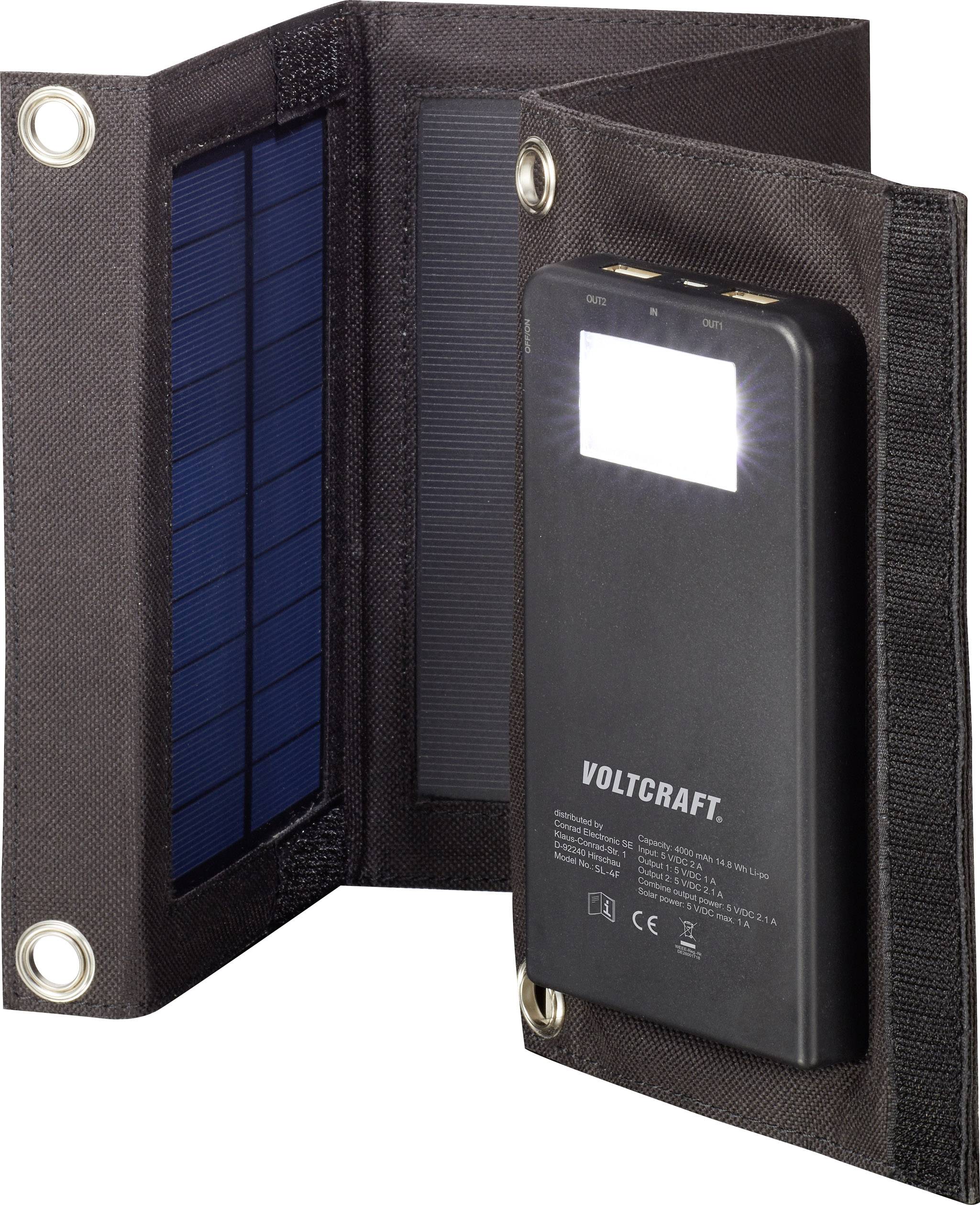 VOLTCRAFT SL-4F Powerbank solaire 4000 mAh