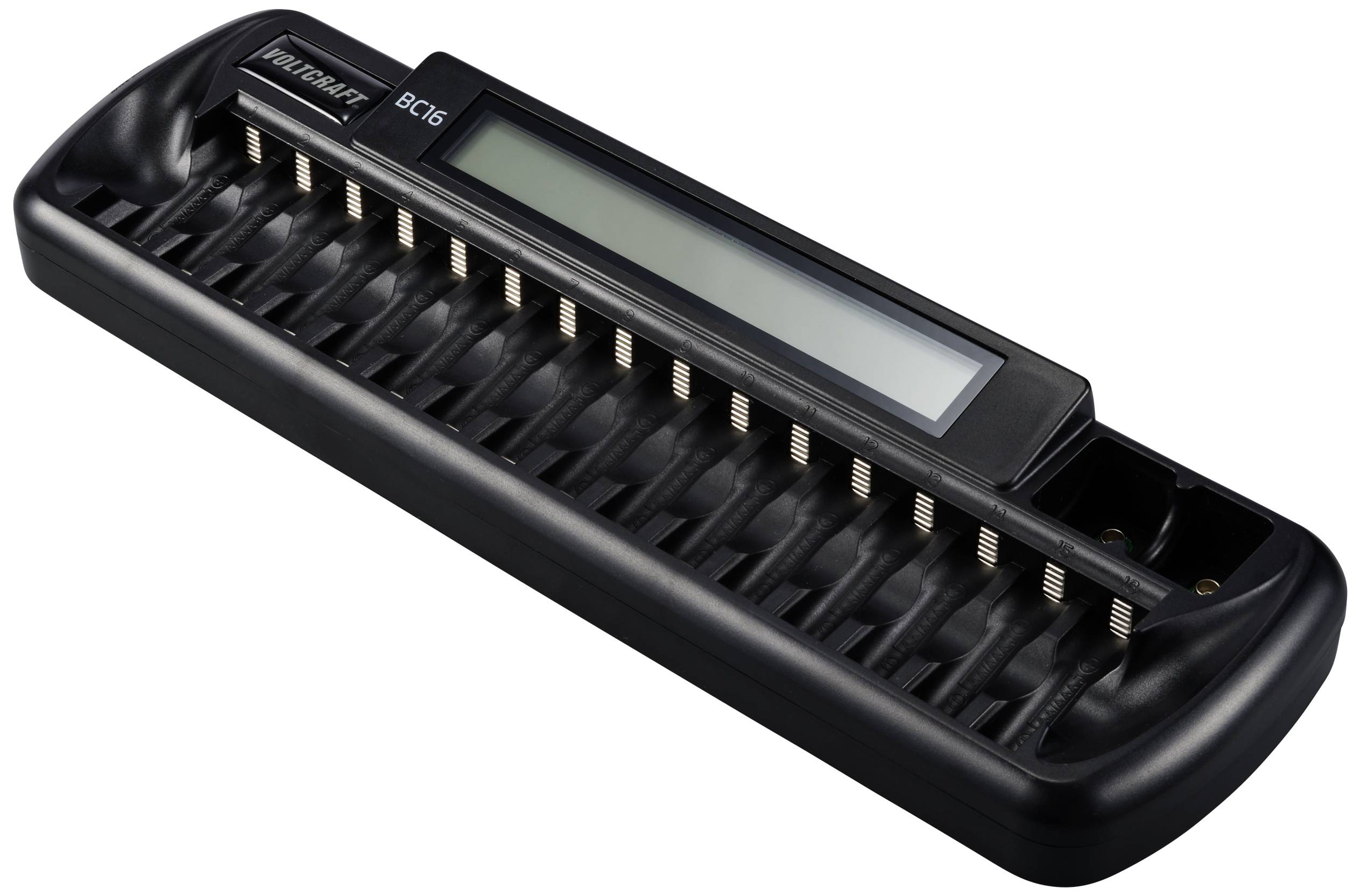 Chargeur de piles rondes VOLTCRAFT BC16 NiMH, Li-ion LR6 (AA), LR03 (AAA), 6LR61 (9 V)