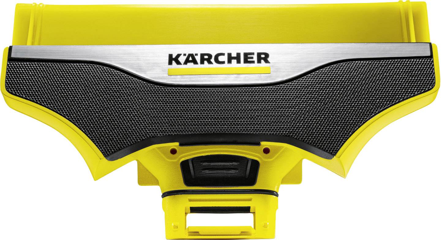 Pièce d'accessoire KÄRCHER jaune, probablement un embout de buse de lavage, avec une surface en caoutchouc noir et un habillage métallique.