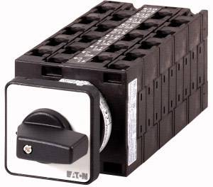 Commutateur rotatif d'Eaton, de forme rectangulaire, doté de plusieurs curseurs noirs, utilisé pour des applications de commande électrique.