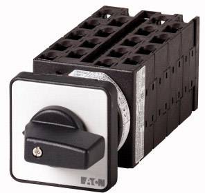 Commutateur rotatif avec poignée noire et plusieurs bornes de connexion noires, probablement utilisé pour des circuits électriques.