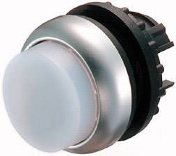 Bouton-poussoir rond argenté avec base noire, utilisé dans les commandes électriques.