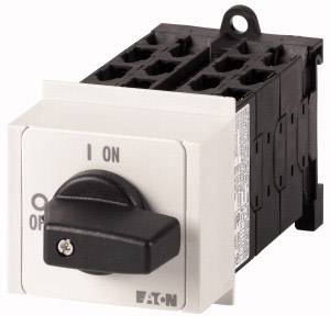 Un interrupteur rectangulaire noir et blanc en position 'ON', utilisé pour mettre en marche et éteindre des appareils électriques.