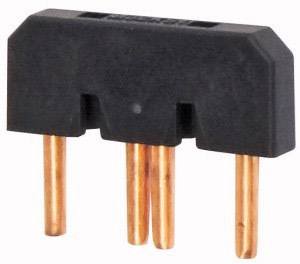 Un connecteur noir rectangulaire à cinq broches de cuivre, utilisé pour les connexions électroniques entre des appareils.
