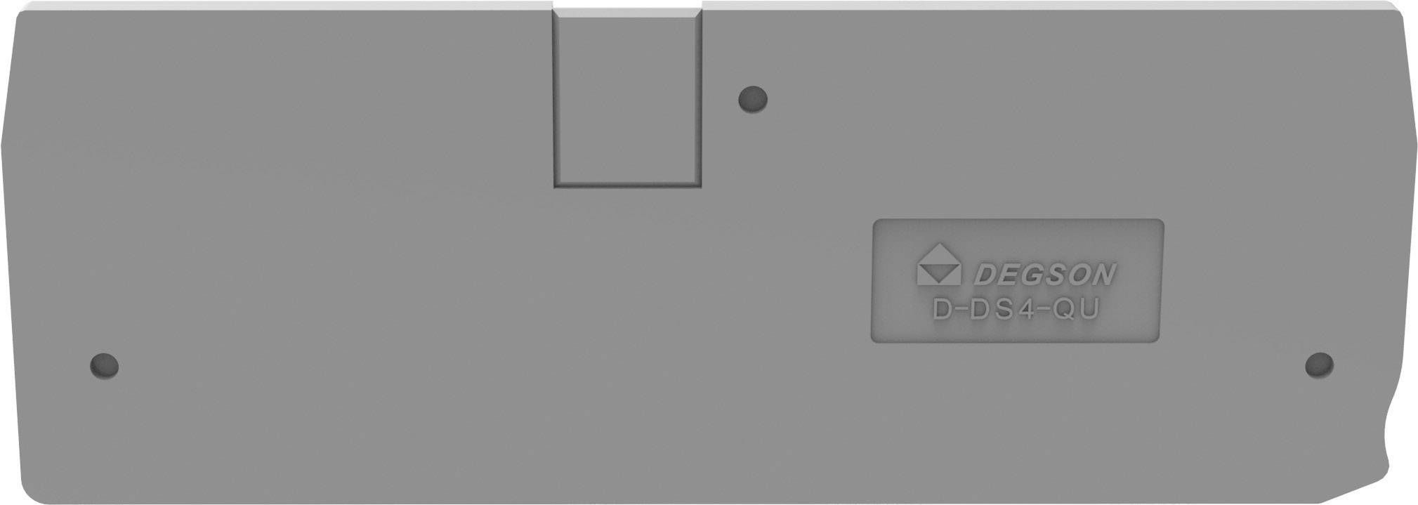 Couverture grise avec logo et texte 'DEGSON D-D1-S-JU', forme rectangulaire, probablement destinée à des applications électriques.