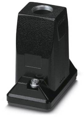 Pied en métal pour cylindre compact, design noir robuste, adapté aux applications industrielles pour un montage stable.