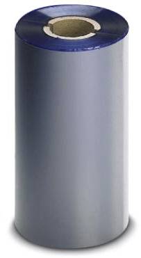 Rouleaux de ruban gris en forme de cylindre, avec noyau en carton visible en haut. Principalement utilisés dans les imprimantes à transfert thermique.