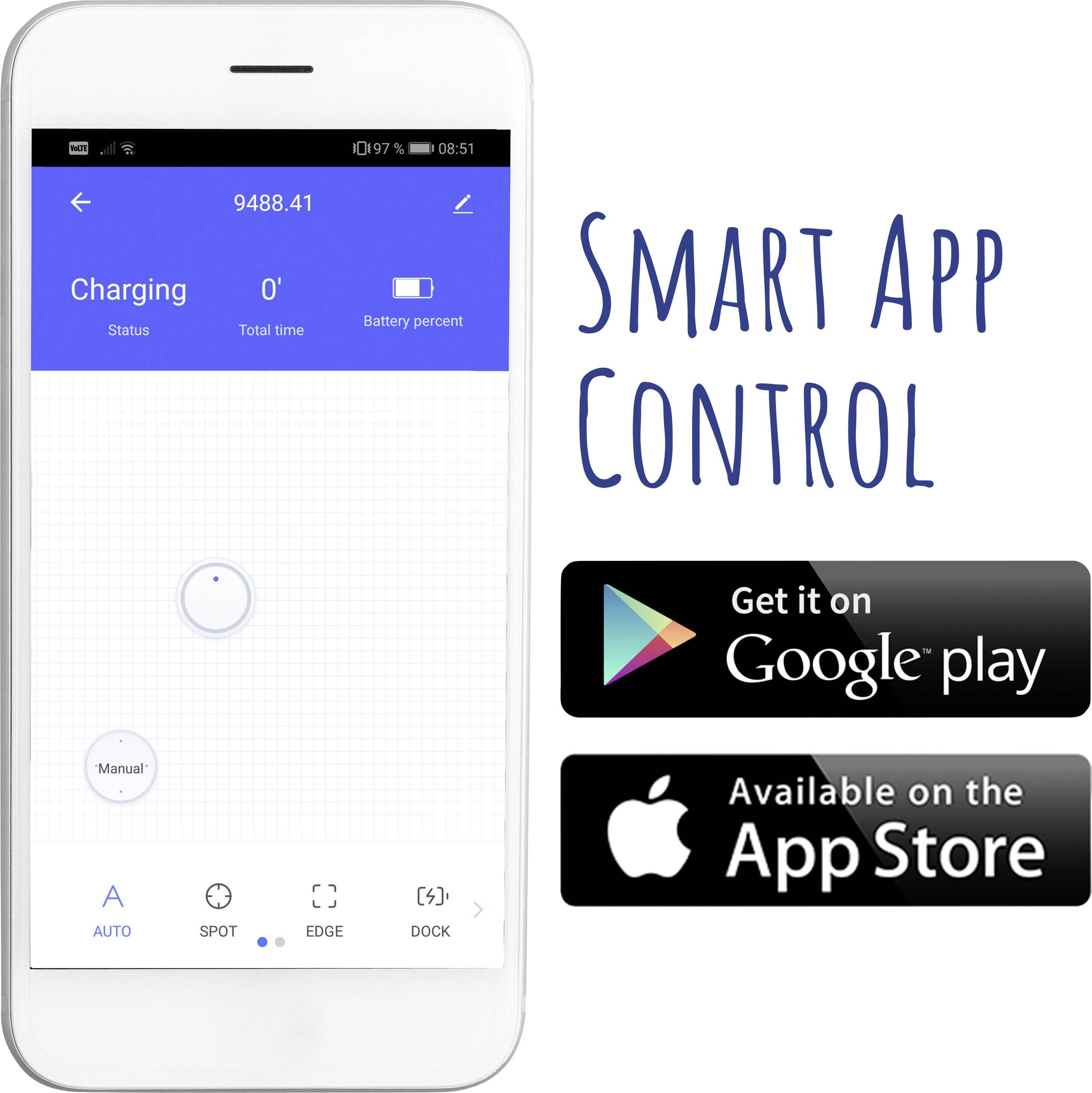 Trisa Roboterstaubsauger "Robo Clean App Control" Saugroboter Schwarz