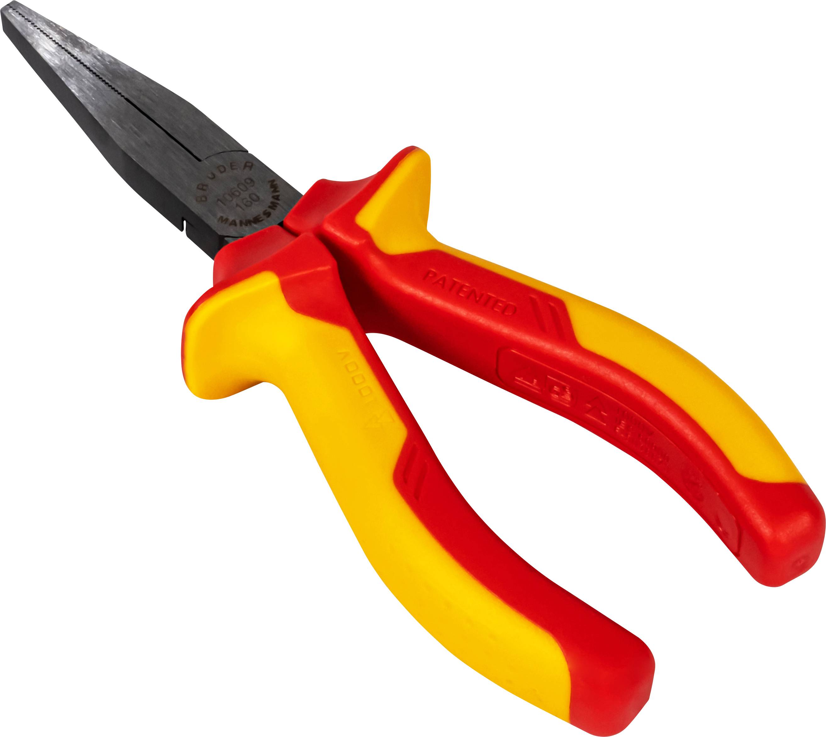 Brüder Mannesmann M10609 VDE Pince à becs plats Acier Chrome-Vanadium 160 mm