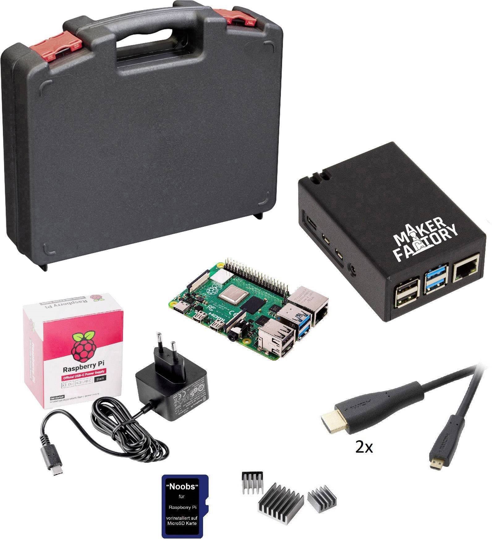Kit de démarrage pour ordinateur monocarte MAKERFACTORY Advanced Set MF-6420426 2 GB 4 x 1.5 GHz avec mallette de rangement, avec