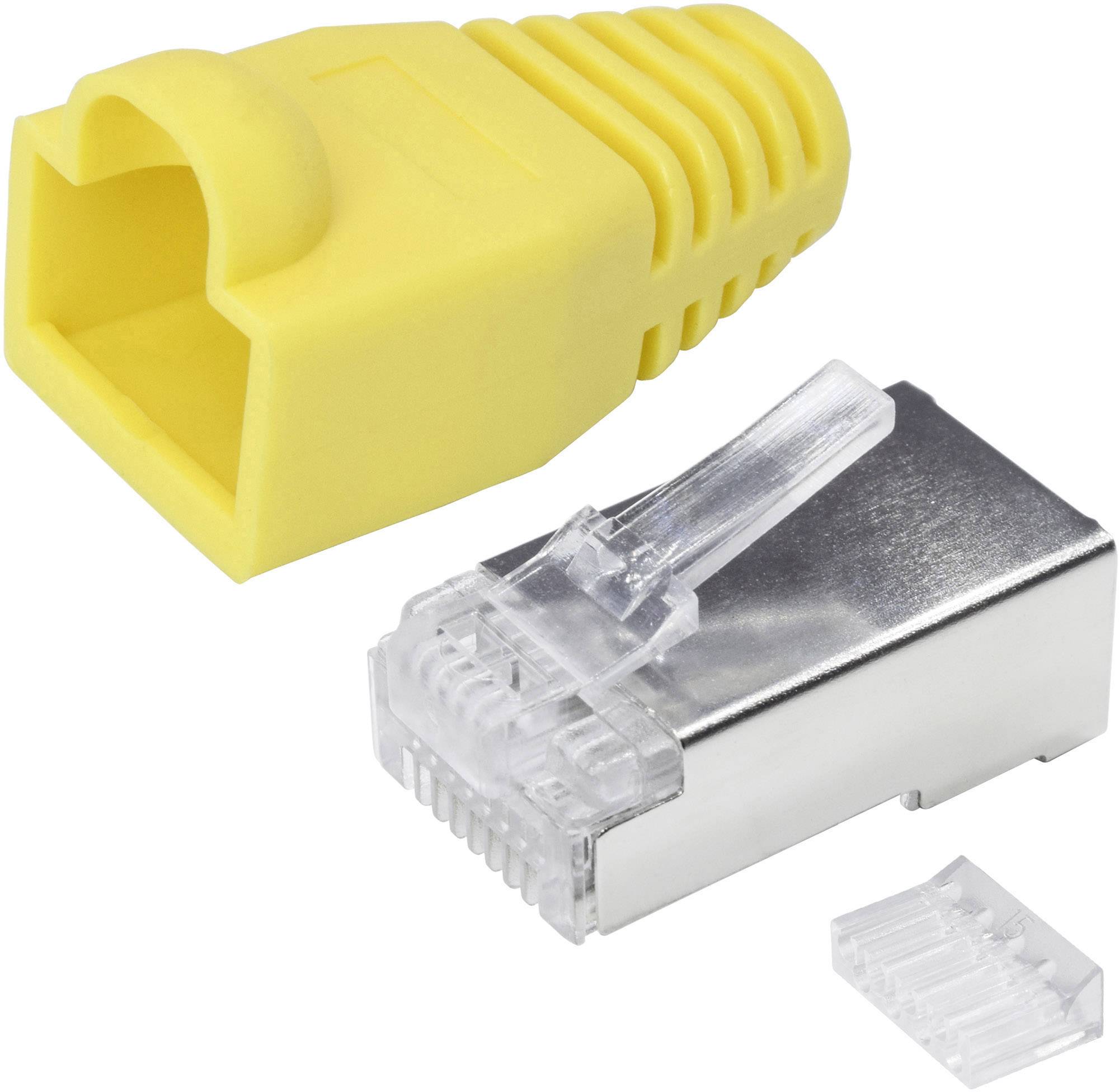 Jeu de connecteurs RJ-45-CAT 6 Quadrios 1906C169 RJ45 mâle, droit jaune 25 pc(s)