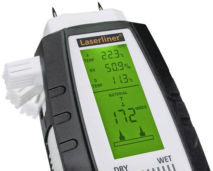 Humidimètre pour matériaux Laserliner MultiWet-Master Compact Plus mesure de température