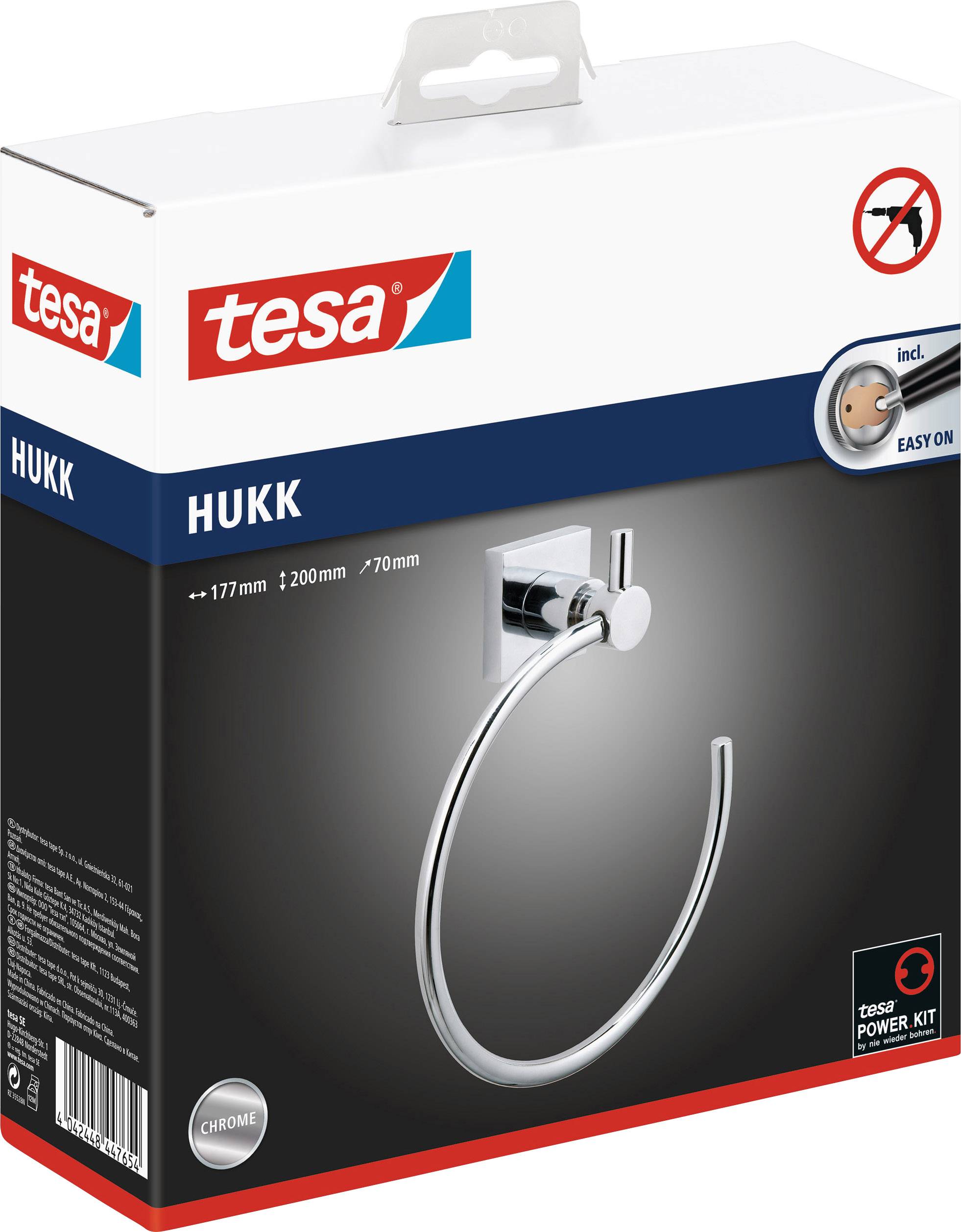 tesa hukk Porte-serviettes anneau colle métal