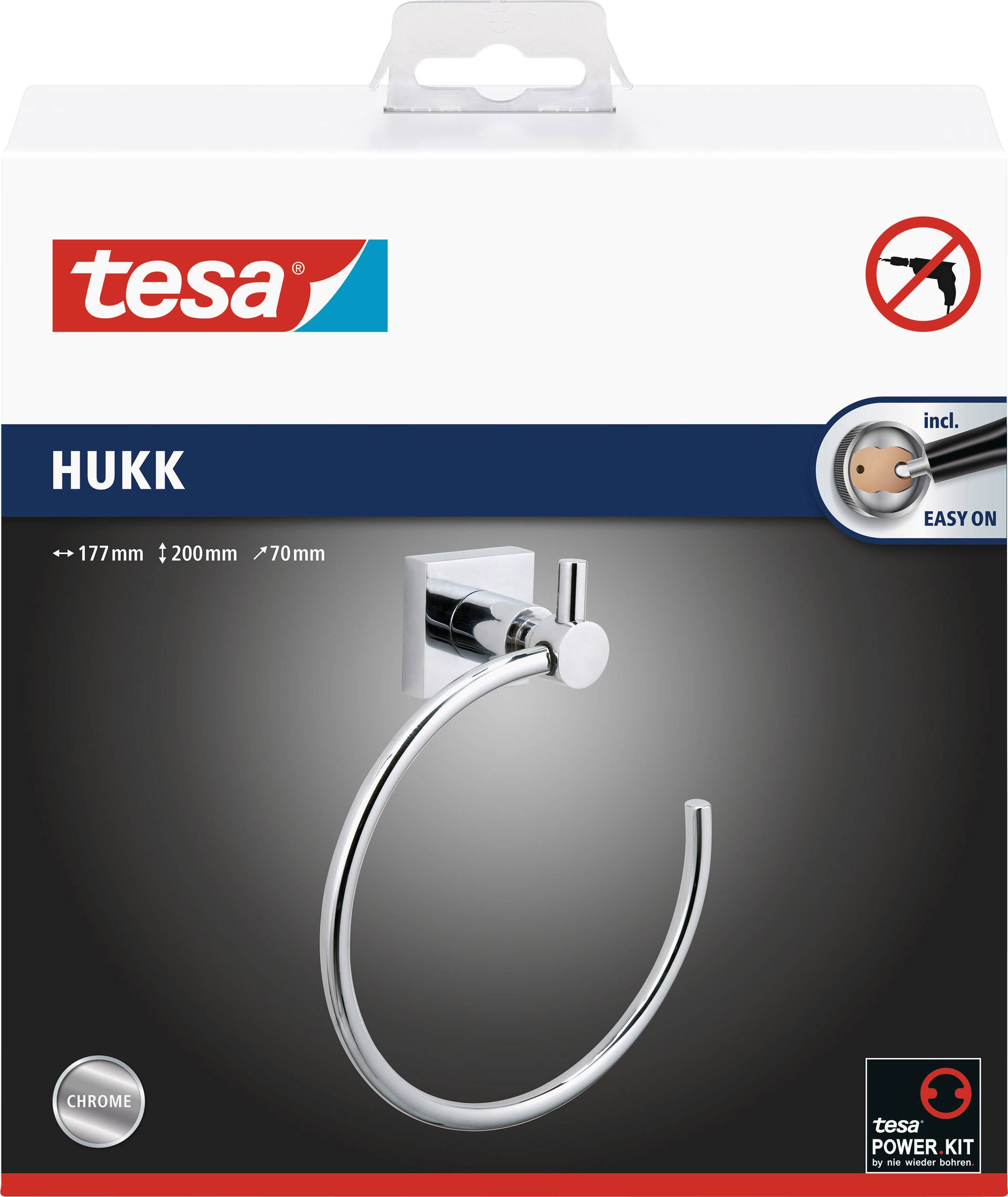 tesa hukk Porte-serviettes anneau colle métal