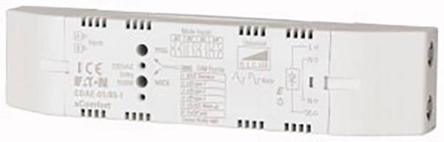 Appareil électronique blanc avec des spécifications techniques et des connexions, probablement un contrôleur ou un commutateur.