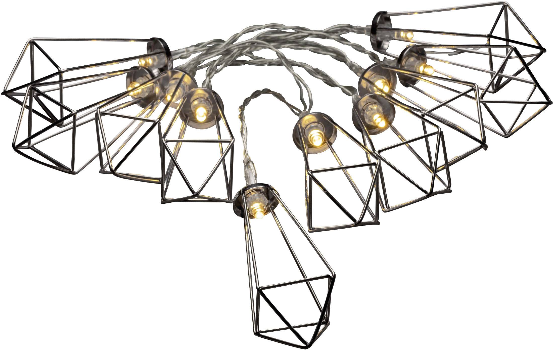 Konstsmide 3128-303 Guirlande lumineuse à motifs rubis pour l'intérieur à pile(s) Nombre de lumière 10 LED blanc chaud Longueu