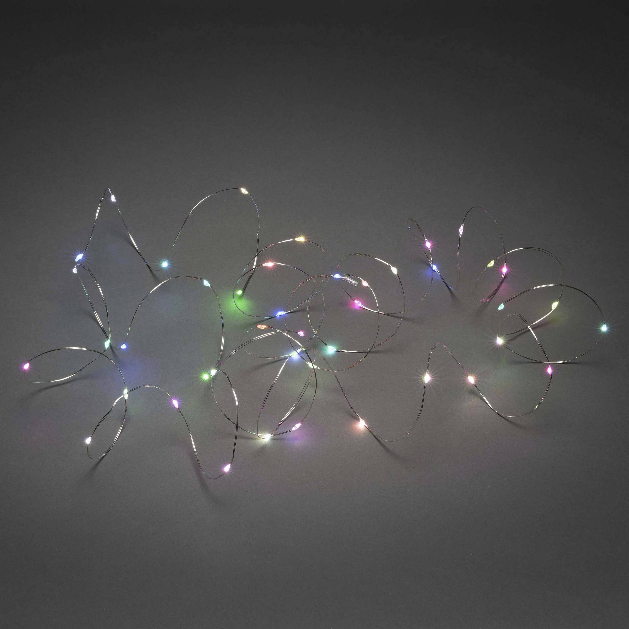 Konstsmide 6431-590 Micro guirlande lumineuse pour l'extérieur sur secteur Nombre de lumière 100 LED RVB Longueur éclairée: 9.9