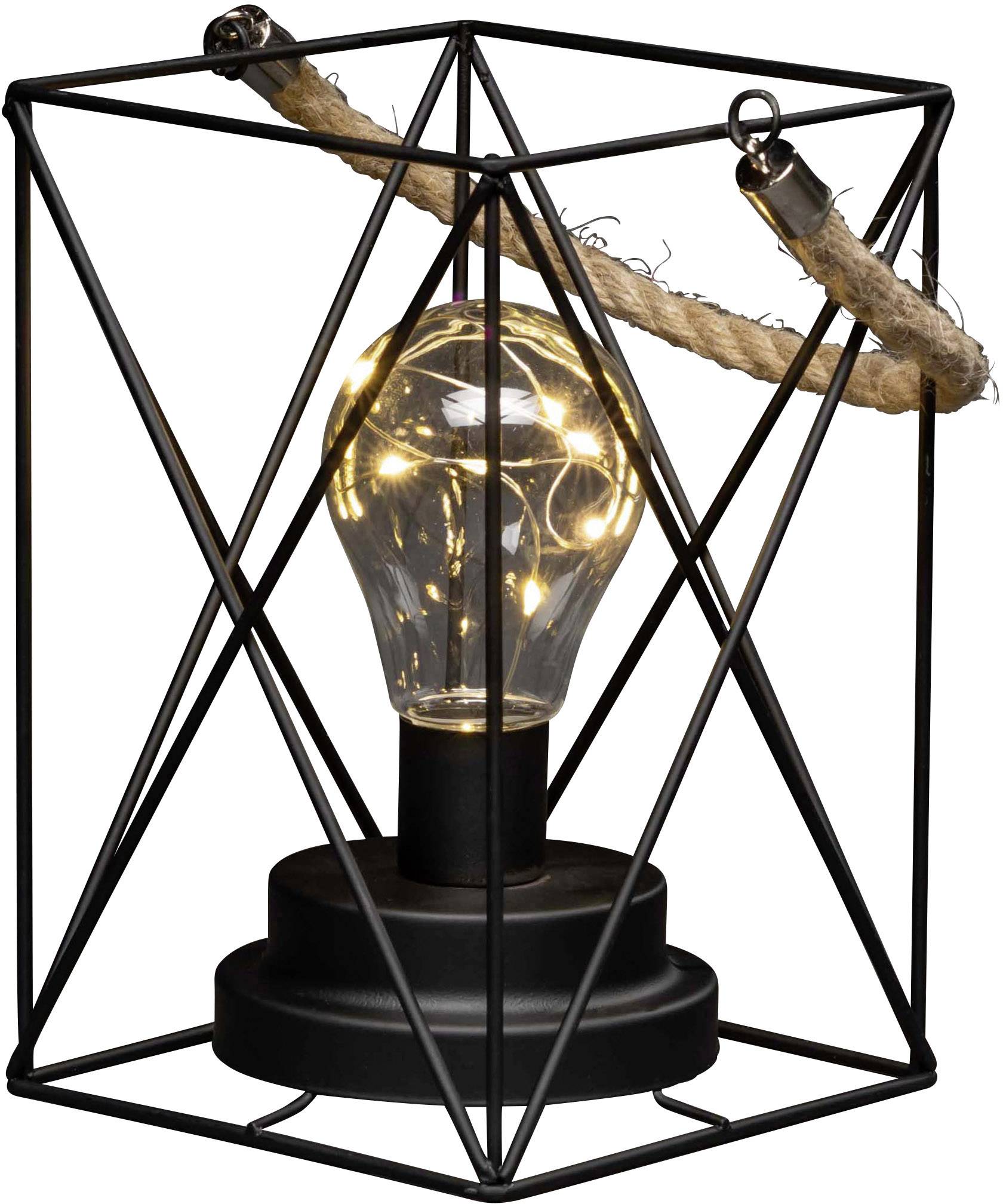 Konstsmide 1816-700 Lanterne à LED blanc chaud noir minuteur, avec interrupteur