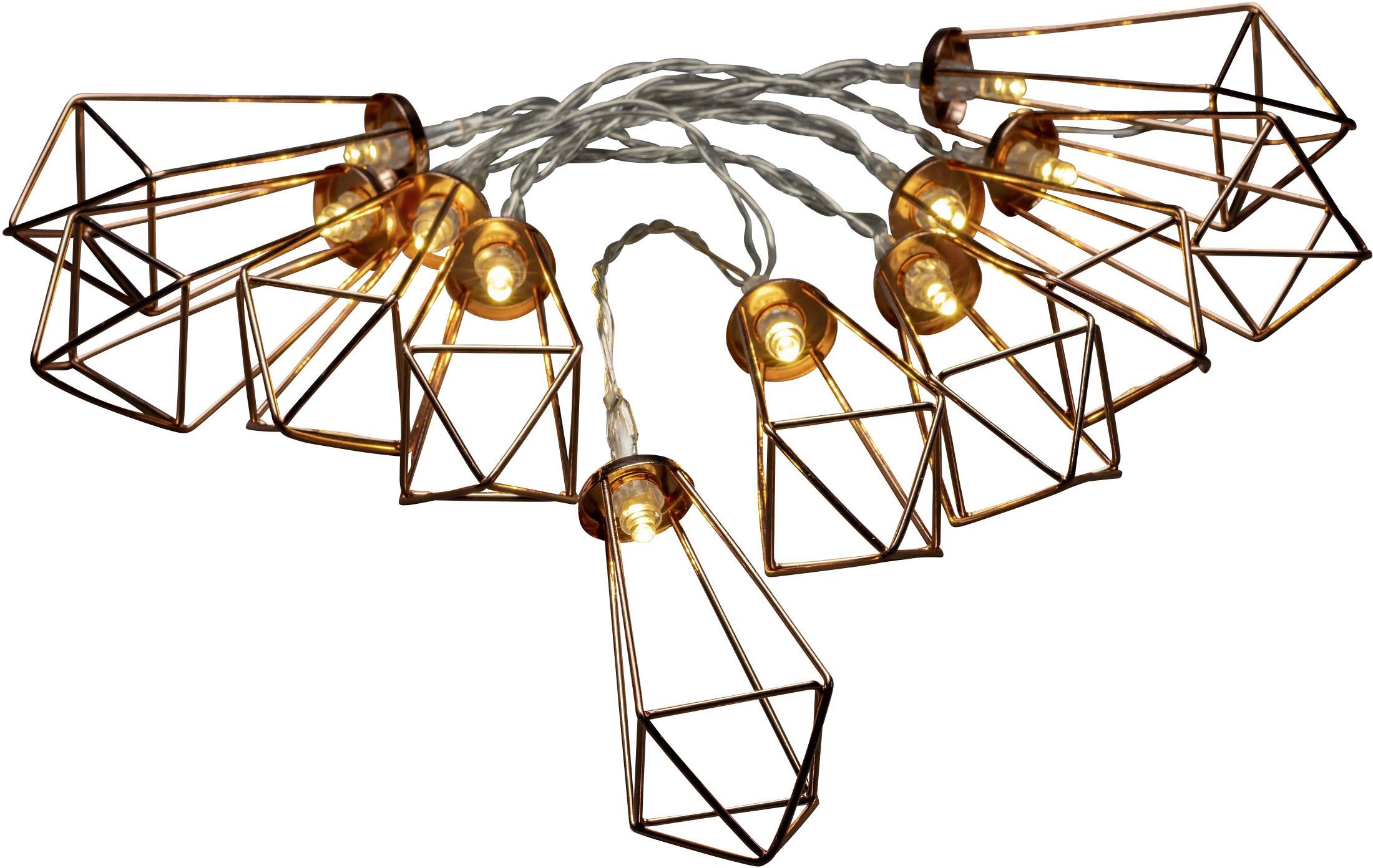 Konstsmide 3128-603 Guirlande lumineuse à motifs rubis pour l'intérieur à pile(s) Nombre de lumière 10 LED blanc chaud Longueu