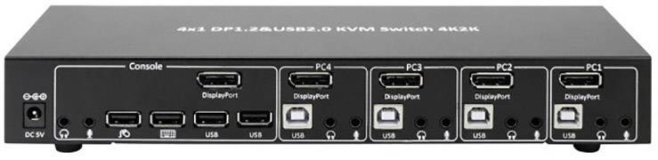 TECHly IDATA-DP-KVM4 4 ports Commutateur réseau DisplayPort Display-Port 3840 x 2160 pixels