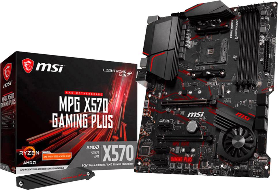 MSI Gaming MPG X570 Gaming Plus Carte mère Socket (PC) AMD AM4 Facteur de forme (détails) ATX Chipset de la carte mère AMD® X570