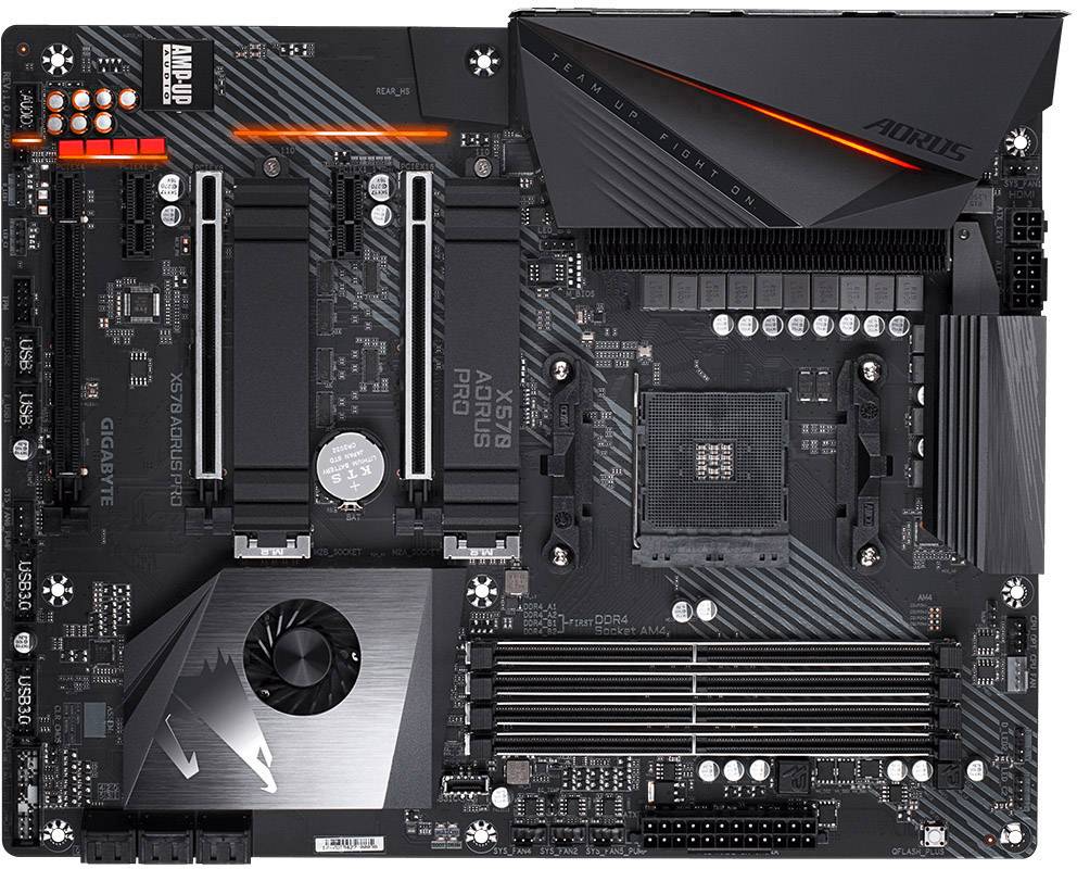Carte mère Gigabyte X570 AORUS PRO Socket (PC) AMD AM4 Facteur de forme (détails) ATX Chipset de la carte mère AMD® X570 1 pc(s)
