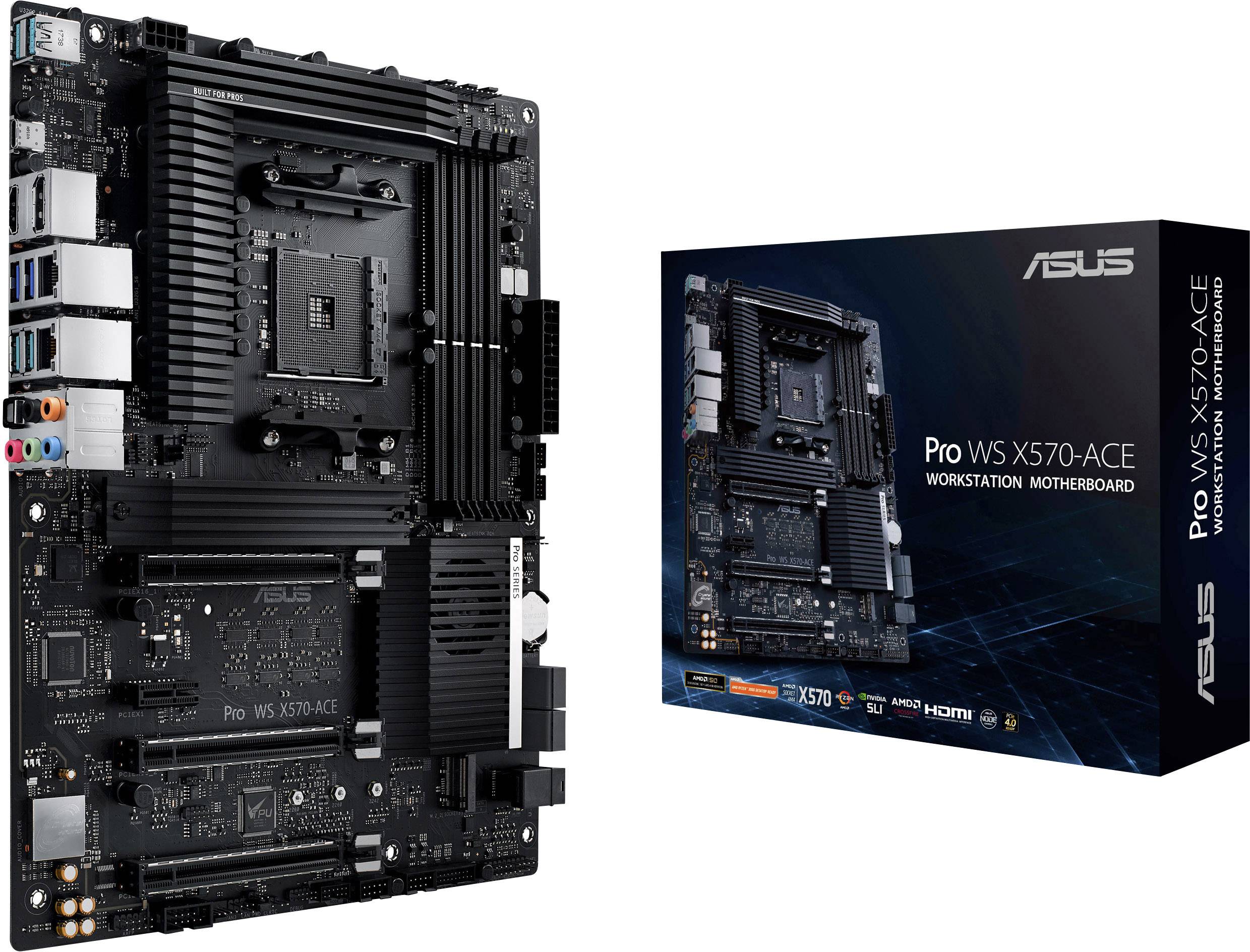 Asus PRO WS X570-ACE Carte mère Socket (PC) AMD AM4 Facteur de forme (détails) ATX Chipset de la carte mère AMD® X570