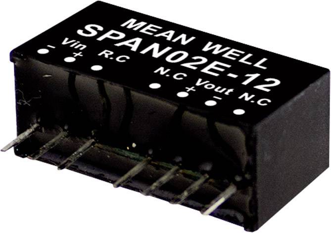 Convertisseur de tension de MEAN WELL, modèle SPAN02E-12, avec bornes d'entrée et de sortie, généralement utilisé dans les circuits électroniques.