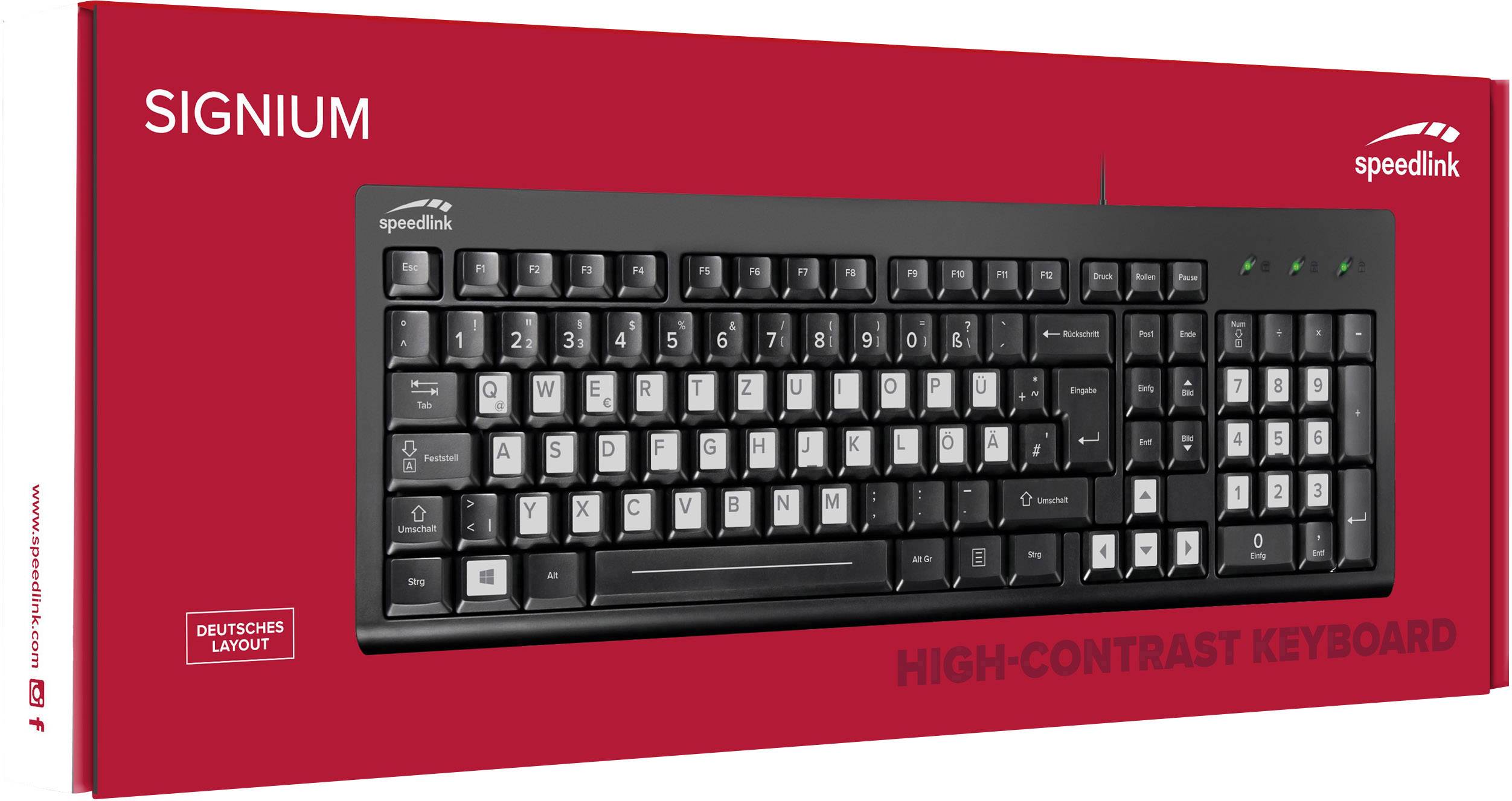SpeedLink Signium USB-Tastatur Deutsch, QWERTZ, Windows® Schwarz/Silber