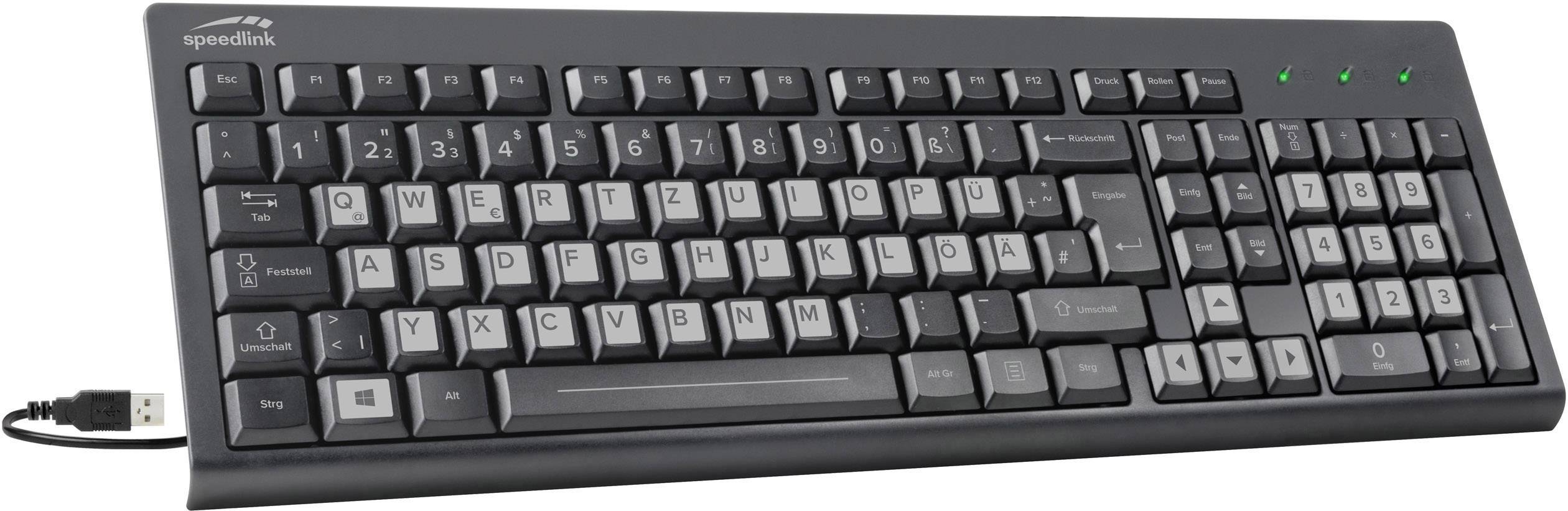 SpeedLink Signium USB-Tastatur Deutsch, QWERTZ, Windows® Schwarz/Silber