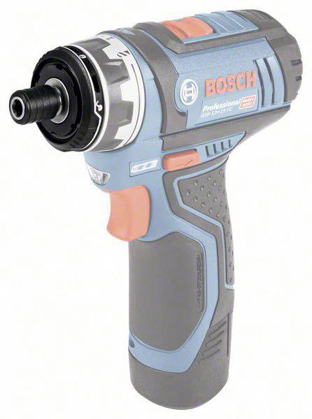Un tournevis sans fil Bosch bleu et noir avec bouton rouge, adapté aux travaux professionnels de bricolage.