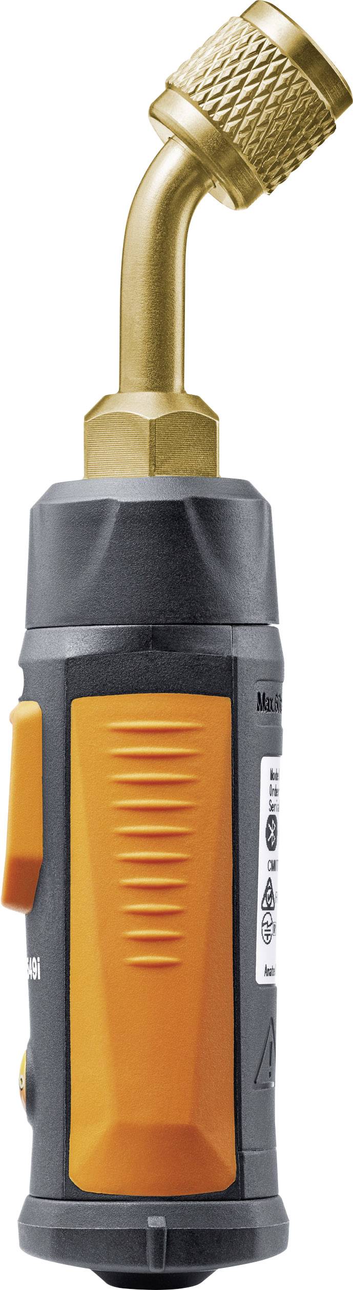 Chalumeau portable avec poignée ergonomique, boîtier noir et orange, et tête de brûleur métallique. Adapté pour des travaux de soudage précis.