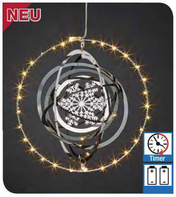 Hellum 523003 LED-Mistelzweig LED Metall mit 3D-Effekt, Timer