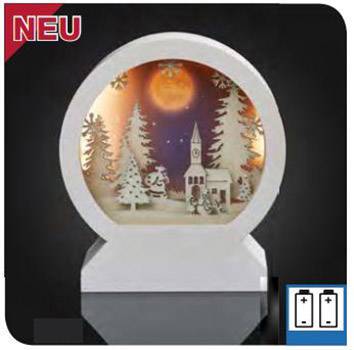 Hellum 522907 église en hiver et Père-Noël Ampoule LED blanc