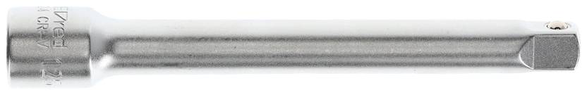 Une rallonge de clé à cliquet argentée, cylindrique, brillante, permettant d'augmenter la portée des outils.