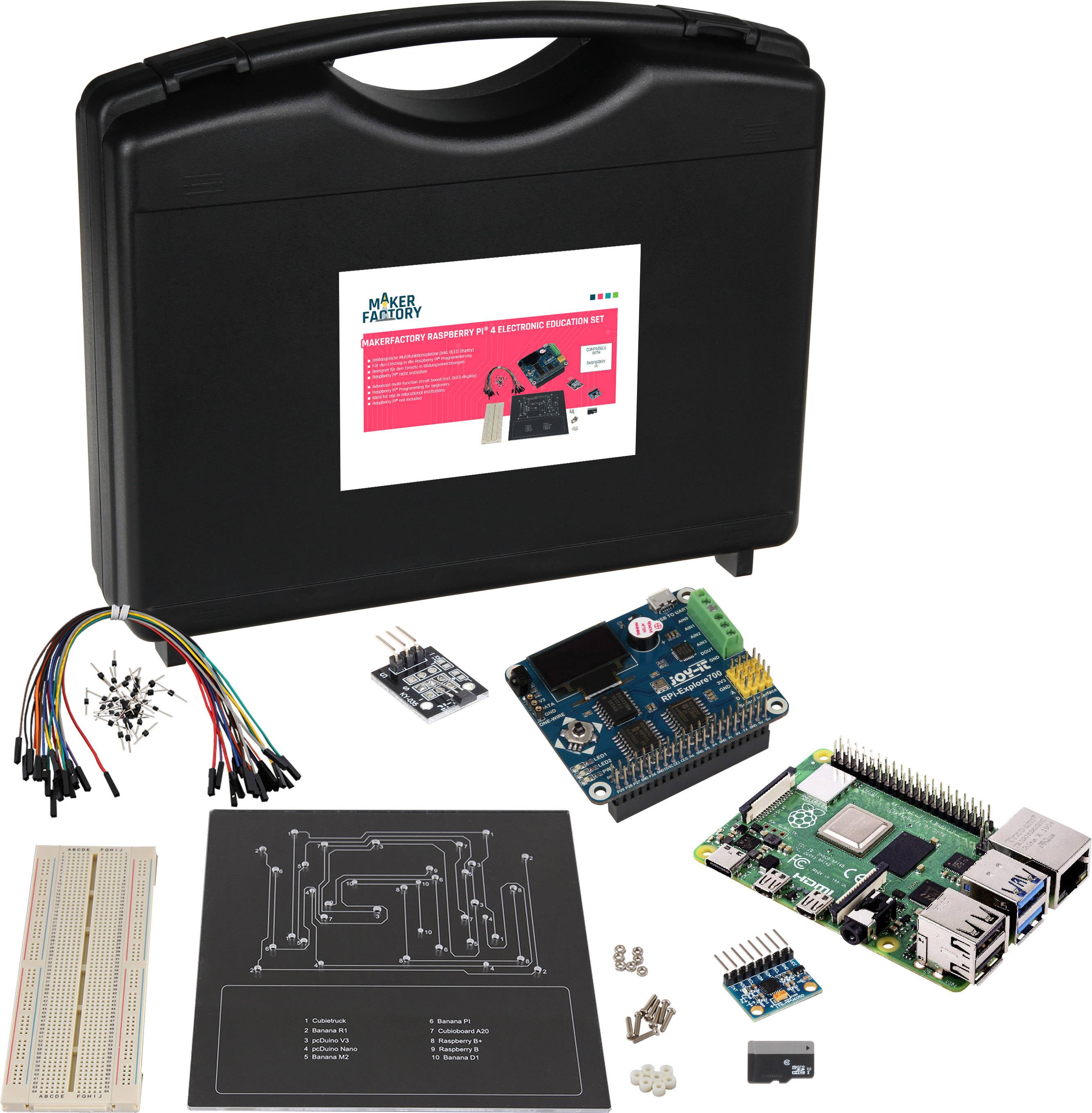 MAKERFACTORY Electronic Education Set Basic Raspberry Pi® 4 B 2 GB 4 x 1.5 GHz inkl. Aufbewahrungsk